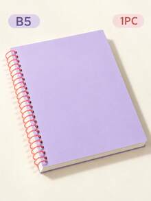 1pc Spiral Notebook A5/B5 Ruled Journal, 80GSM Thickened Ink-Bleed Resistant Paper, 60 Sheets, Flexible Waterproof PP Cover With Contrast Color Coil, 180° Lay-Flat 360° Foldable For Office, College, Writing & Note-Taking - Multicolor 1 - View 14