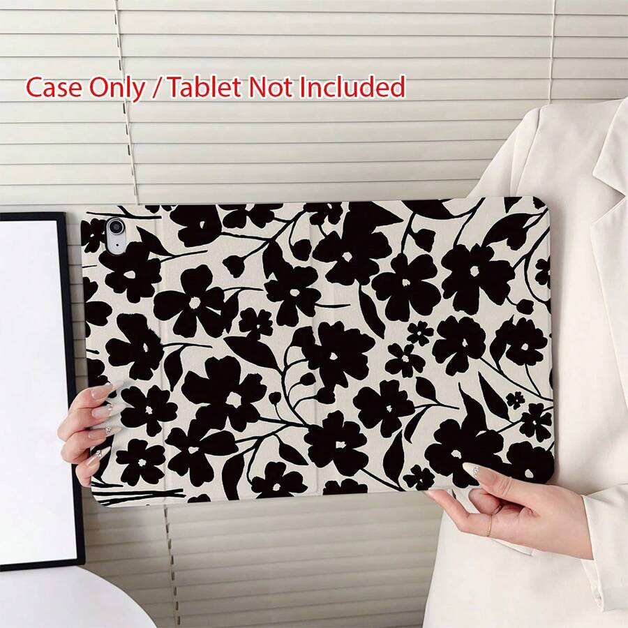 Tablet Protective Case, Fashionable Tablet Cover, With Pen Slot, Foldable, Stand Design, Ergonomic Grip, Auto Wake/Sleep, Exquisite Print, Shockproof, Anti-Slip, Scratch-Resistant, Suitable For Office, Travel, Home Relaxation, Halloween And Christmas Gifts - Multicolor - View 1