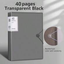 1pc Translucent Cover Document Folder, Transparent Insert File Folder, Snap Closure Folder, Multi-Color Storage Bag, Multi-Specification Loose-Leaf Binder, Storage Album, 20/30/40/60/100 Pages, A4 Multi-Layer Insert Pocket, 6 Colors Available, Stain-Resistant, Waterproof, Comfortable Touch, School Document Bag, Student Subject Exam Paper Bag, Artwork & Certificate Collection Album, Fashion Design - Multicolor - View 25
