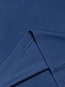Men's Spring/Autumn Soft Comfortable Lightweight Breathable Solid Color Long Sleeve T-Shirt For Running Fitness Sports And Casual Wear - Navy Blue - View 5