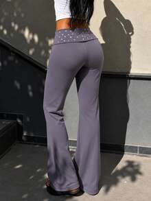 Fall Party Outfits Casual Bottom For Women Night Street Wear Pants For Going Out And Back To School Clothes - Purple - View 4