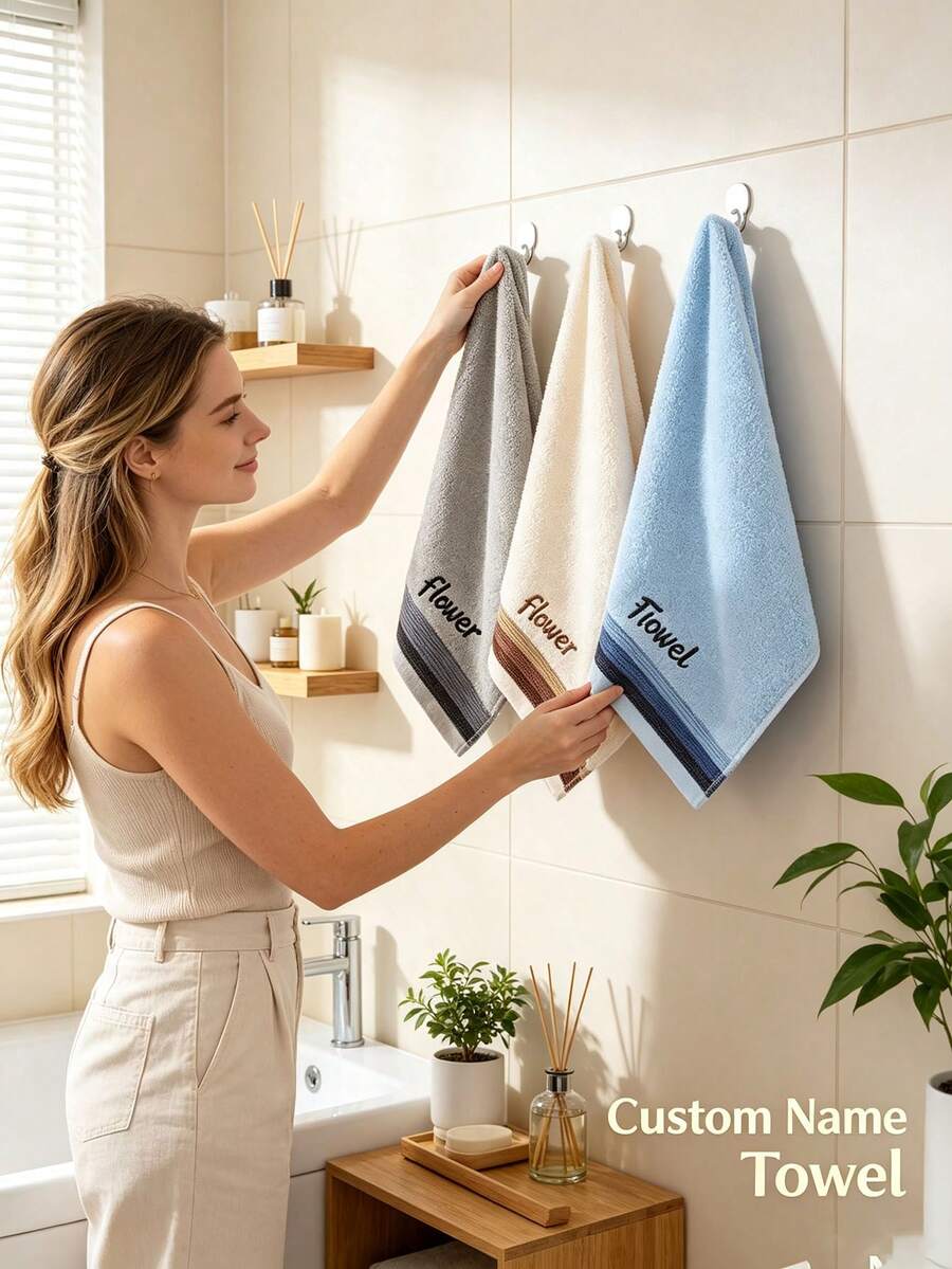 Toalla Bordada Personalizada con Nombre - Toalla Facial Multifuncional para Viajes, de Secado Rápido y Absorbente, Apta para Limpiar Cara y Manos, Ideal para el Hogar, Viajes, Oficina y Otros Múltiples Escenarios, Súper Conveniente y Práctica - Multicolor - Ver 1