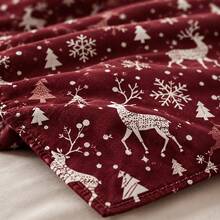 3 Pieces Dark Green Christmas Snowman Print Duvet Cover Set, Nordic Style Soft Microfiber Rectangular Bedding With 2 Matching Pillowcases, Breathable Cozy Comforter Cover For Winter Holiday Bedroom Home Decor - Multi-color C - View 4