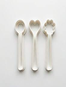 3pcs/Set 3 Different Shapes Of Spoon-Shaped Cutting Molds Craft Spoon Making Kit Suitable For Pottery And Clay Crafts Suitable For Clay Art, Pottery Tools - Set - View 6