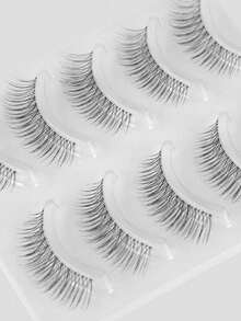 5 Pairs Natural Transparent Stem Faux Lash Manga Eyelashes, Suitable For Young Girls' Natural Simple Makeup Look - Multicolor - View 1
