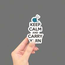 Keep Calm And Carry Yarn Funny Knitting Gifts For Knitters And Crocheter With Yarn Bag Sticker.-Waterproof Vinyl Creative Stickers, Multi-Purpose With Scratch-Resistant Function, Suitable For Laptops, Water Cups, Phones, Bags, Cars, Guitars, Etc. Hig - Light Film - View 1