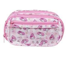 Hasbro Sanrio Hello Kitty & My Melody Ita-Style Large Capacity Pencil Pouch, Cute Pink Multi-Layer Storage Bag, Versatile Organizer Case For Stationery, Cosmetics & Travel Essentials, Ideal Gift For Sanrio Fans - A - View 13