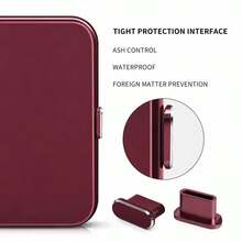 Dark Cherry Metal Dust Plug, Type C Charger Port Caps Anti-Dust Cover Protectors, Charging Port Anti Dust Stopper Compatible With Iphone 18 Pro Max, 18PM Charging Jack Protection - Multicolor - View 6
