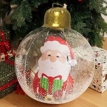 1pc Glowing Inflatable Christmas Ball (Ball-In-Ball Design With Santa Claus, Snowman And Christmas Tree Patterns), Suitable For Indoor/Outdoor Holiday Decor, Christmas And New Year Party Decoration And Holiday Gifts - Balloon Light - View 7