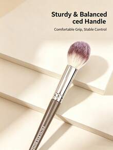 Princess Rose New 1pc Professional Blush Brush Single Pack, Ultra-Soft Synthetic Bristles, Skin-Friendly Non-Irritating, Strong Powder Pickup, Suitable For Powder/Cream Blush, Even And Natural Application, Blending And Contouring Tool, Enhances Cheekbone Definition, Suitable For Beginners And Professional Makeup Artists - Mocha Brown - View 5