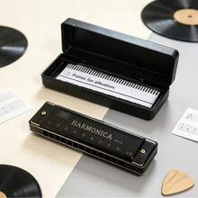 1pc 10-Hole Copper Core Blues Harmonica, Beginner Practice Musical Instrument - Black - View 9