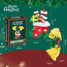 1pc Christmas Limited Building Blocks Set, Mini DIY Assembly Bricks, Xmas Themed Decorative Building Kit, Ideal Holiday Collectible Gift For Party Favors & Desktop Ornament - Multicolor - View 11