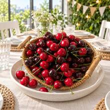 Artificial Cherry Loose Fake Cherry Realistic Fruit Model Decor Realistic Cherry Ornament Suitable For Home Kitchen Party Decoration Table Centerpiece Photography Prop (Deep Red & Single) - Multicolor - View 2