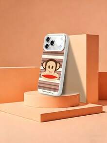 官方授權 Paul Frank 皮革紋理啞光手機殼，全方位防摔保護鏡頭，卡通猴子條紋圖案，新款皮革紋理保護殼，適用於 iPhone 13/14/15/16 Pro Max - 彩色 - 查看 5