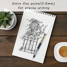 24-Color Ink Roller Ball Pen Set, Equipped With 0.5mm Ultra-Fine Tip, Smooth Writing, Smudge-Resistant. Vibrant Colors Make It An Ideal Choice For Journaling, Painting, Sketching, Classroom Notes And Artistic Creation. - Multiple Styles - View 6