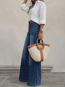 Women's Casual Straight-Leg Jeans, Versatile And Comfortable For Daily Wear Fall - Blue-gray - View 2