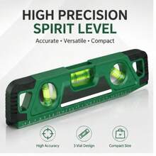 1Pc Magnetic Torpedo Spirit Level Portable Bubble Level Ruler Hand‑Held Measuring Tool For Horizontal Vertical And 45‑Degree Testing Household Repair Construction Hardware Supplies - A - View 4