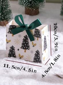10pcs Christmas Gift Boxes, Christmas Tree Gift Boxes With Ribbons, Christmas Party Favor Supplies - View 5