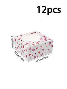 Kotak Kado Kertas Jendela Hati Romantis 4pcs/12pcs/24pcs dengan Desain Cetak Transparan Berkualitas Tinggi, Kemasan Penyimpanan untuk Liburan & Pesta - View 21