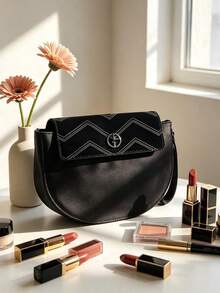 Black Luxury Customized Evening Bag, New One Shoulder Handbag, Original Design, Multi-Functional Phone Bag, Suitable For Daily Outings, Work, School, Perfect Holiday, Birthday, Anniversary Gift ARMANI-GIFT-9 - Black Bag - 1 - View 3