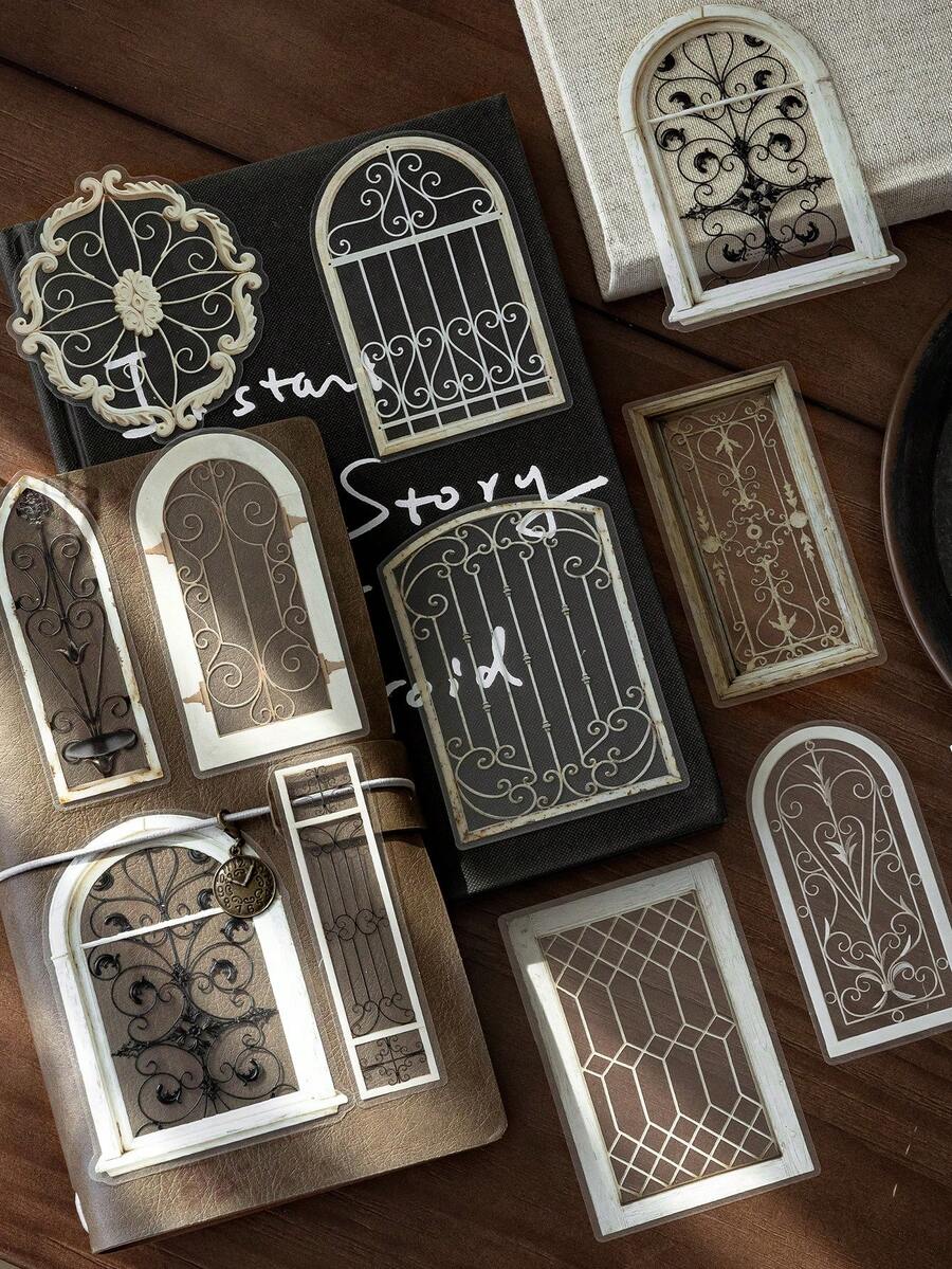 1 Pack 20pcs PET Iron Art Stained Glass Window Planner Diary Decorative PET Stickers - DT1859 - View 1