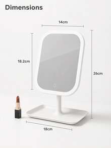 1pc LED Makeup Mirror, 3 Color Modes, Desktop Makeup Mirror, Smart Adjustable Tri-Color Light Touch Control, With Storage Tray, 360° Rotation, Travel Makeup Mirror, Portable Lighted Beauty Mirror, Rechargeable Desktop LED Makeup Mirror - Square Makeup Mirror - View 11