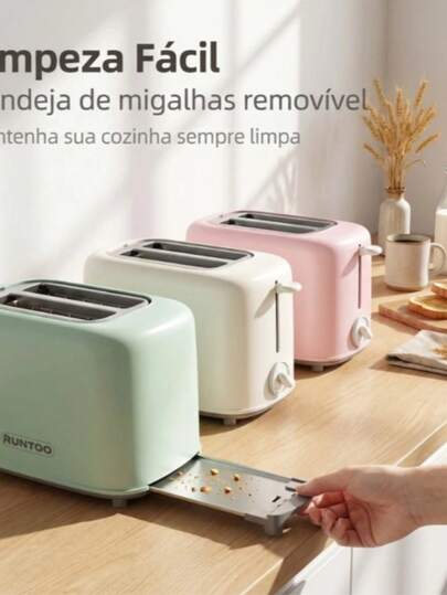 Torradeira de Toque Elétrica Slots Duplos Largos Para Pães 6 Níveis de Tostagem 110V/220V