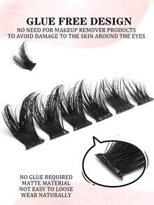 120pcs Self-Adhesive False Eyelashes D Curl Fluffy Soft Lightweight Single Cluster DIY Eyelash Growth Product Natural Look Self-Adhesive Eyelashes - C - View 3