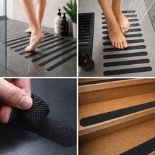 5pcs Non-Slip Pre-Cut Strips For Shower, Bathtub, Computer Desk, Surfboard, Indoor Stairs, Vanity, Outdoor Ladder, Swimming Pool, Tabletop, Skateboard And Bunk Bed Ladder - Multicolor - View 1