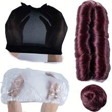 28pcs Brazilian Human Hair Extensions Human Hair With A Closure, These Short Hairpieces For Women Feature Straight Short Human Hair Wigs Ideal For Party Cosplay Festivals Halloween Costume - Multicolor - View 11