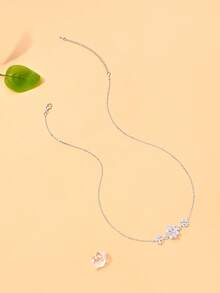 STONEFANS 1pc European & American Exotic Floral Forehead Chain Wedding Accessory Fashion Minimalist Bridal Headband Hairband - Silver - View 4