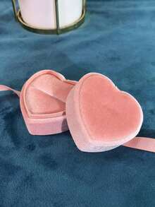 Vintage Heart-Shaped Mini Ring Box, Single Diamond Ring Box, Proposal Ring Box, Wedding Ceremony Ribbon Necklace Box, Jewelry Prop, Jewelry Storage Box, Accessory Storage Box, Organizer Box, Gift Box, Valentine's Day Christmas Gift Box, Jewelry Display Box - Multicolor - View 12