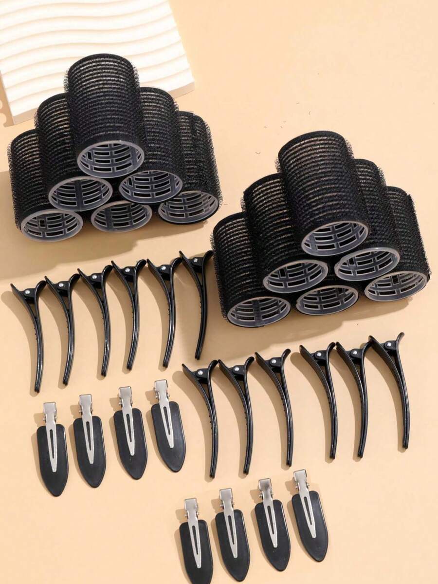 32pcs/Set Large Size Hair Rollers With Clips, Self-Gripping Curler Suitable For Long/Medium/Short Hair And Bangs, DIY Hair Curling Tool - Multicolor - View 1