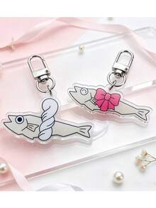 1 móc khóa acrylic hình cá DIY, dùng cho tai nghe, máy ảnh CCD, ba lô và treo xe ô tô - Nhiều màu - Xem 3