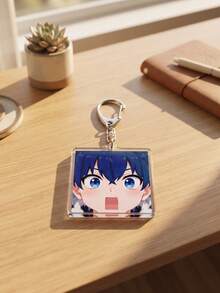 1pc/6pcs Blue Lock Anime Character Close-Up Aesthetic Acrylic Keychains, Popular Sports Anime "Blue Lock" High-Definition Character Face Close-Up Art Series Square Pattern Pendant, Backpack And Car Key Accessories, Gift For Blue Lock Fans, Football Sports And Passionate Anime Lovers - Multicolor - View 12