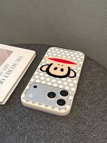官方授權 Paul Frank 液態矽膠手機殼，全方位防摔相機保護，滿版波點與猴子圖案，新款保護殼適用於 iPhone 13/14/15/16/17 Pro Max - 彩色 - 查看 4