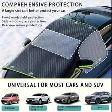 1. All-Weather Car Windshield Cover, Waterproof, Snowproof, Iceproof, Dustproof, Leaf-Proof Front Window Protector, With Rearview Mirror Pocket, Easy Install Universal Car Windshield Sunshade, Four-Season Car Exterior Accessory - Z - View 6