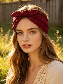 Women's Wide Bow Headband – Stretchy, Knotted, African-Style Headwrap – Non-Slip Elastic Hairband (1-Pack) - Multicolor - View 8