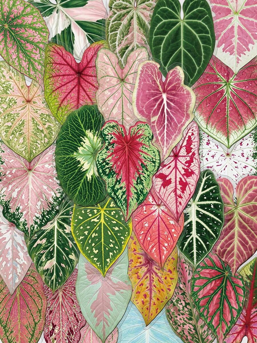 50pcs Colorful Artistic Plant Leaf Stickers PET Material For Adults Teens Sticker Enthusiasts Scrapbooking, Notebooks Laptops Phone Cases Luggage And Guitar Decorations Stickers - A - View 1