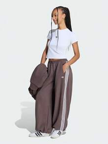 Adidas Originals Women's Faux Suede TP Woven Long Pants LH1925 - Rust Brown - View 6