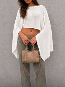 Women's New Summer Cropped Sweater, Suitable For Beach Vacation, Travel And Daily Wear - White Teeth - View 8