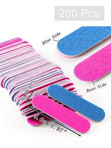 10 To 1000pcs Disposable Mini Nail Files - Double-Sided Sandpaper Nail Files, Suitable For Manicure And Pedicure - 180/240 Grit - Multicolor - View 8