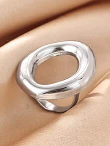 Exaggerated Geometric Hollow Out Oval Rings For Women Men Gold Color Stainless Steel Ring Wedding Fashion Punk Finger Jewelry Party Gifts - 1 - View 9