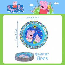 Hasbro Peppa Pig Disposable Paper Plates, Cartoon Themed Party Plates, Kids Birthday Tableware, Festival Gathering Dessert Plates, Convenient & Easy Cleanup, Official Authentic Licensed - Disposable Paper Plates - View 5