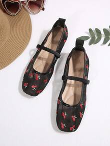 European And American New Plus Size Women's Spring/Autumn Single Strap Flat Shoes Hollow Toe Pointed Toe Versatile Fairy Style Closed Toe Sandals - Red - View 6
