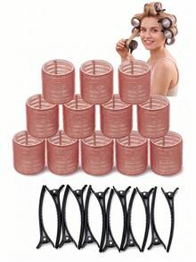 Bộ 27 cái lô cuốn tóc nhựa tự bám, dụng cụ làm tóc xoăn không nhiệt, dụng cụ tạo kiểu tóc giá rẻ - Nhiều màu - Xem 8