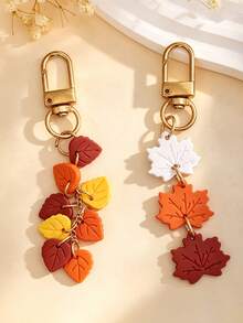 New Thanksgiving Bohemian Style Acrylic Leaf Design Keychain, Elegant And Exquisite Small Gift - Maple Leaf - View 3