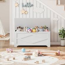 Storage Benches - White - View 1