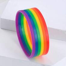 1pc Wide Men's 6-Layer Colorful Silicone Bracelet - Silicone Bracelet - View 2