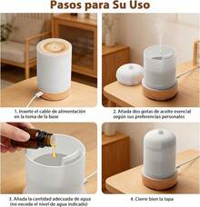 Difusor de Aceites Esenciales 150ML con Luz LED y Temporizador - Madera Clara - Ver 6